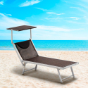 4 Tumbonas plegables de playa en aluminio Santorini Limited Edition Coste