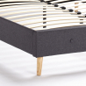 Cama doble matrimonial Tejido nórdico de madera con red 160x190 Friborg King Descueto