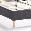 Cama francesa de plaza y media tela nórdica y madera con red 120x190 Friborg Catálogo