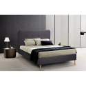 Cama francesa de plaza y media tela nórdica y madera con red 120x190 Friborg Oferta