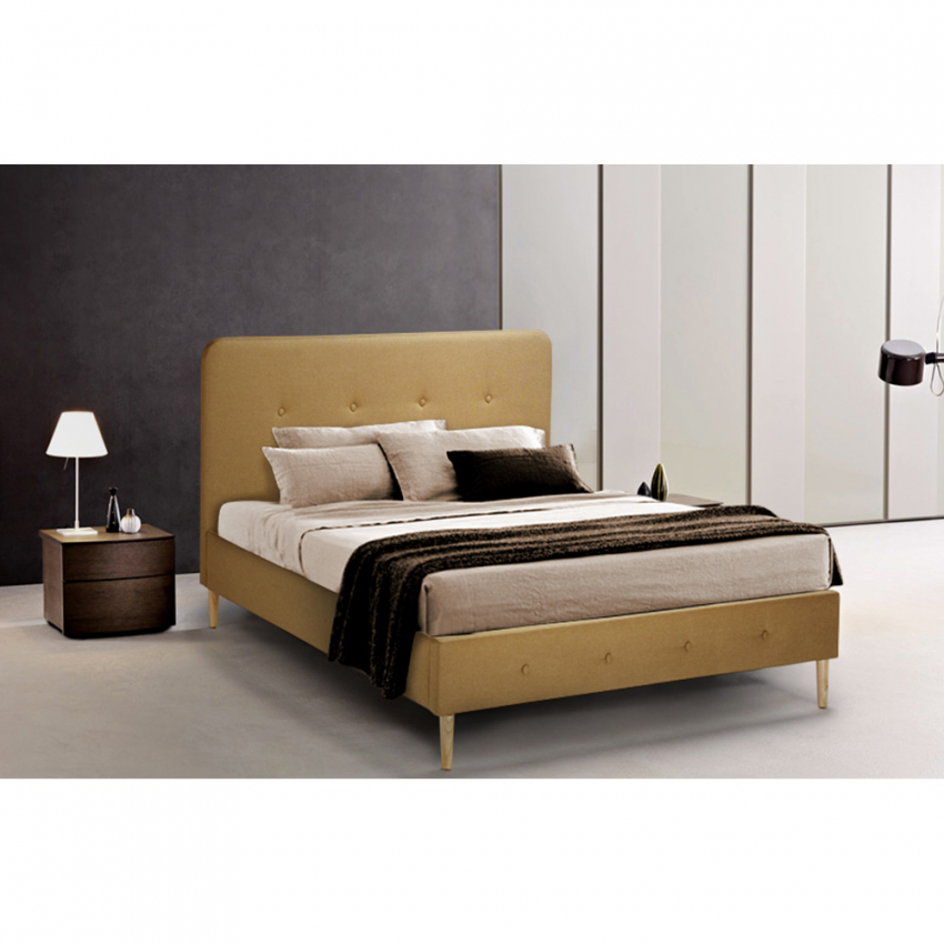 Cama Francesa De Plaza Y Media Tela Nórdica Y Madera Con Red 120x190 Friborg