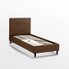 Cama individual una plaza de tela con cabecero y red 80x190 Lausanne Twin 