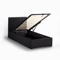 Cama individual de una plaza con red y contenedor 80x190 Basel Twin 