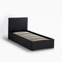 Cama individual de una plaza con red y contenedor 80x190 Basel Twin 
