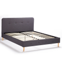 Cama doble matrimonial Tejido nórdico de madera con red 160x190 Friborg King Oferta