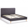 Cama doble matrimonial Tejido nórdico de madera con red 160x190 Friborg King Oferta