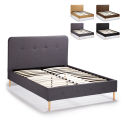 Cama francesa de plaza y media tela nórdica y madera con red 120x190 Friborg Venta