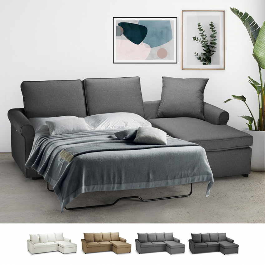 Sofá cama de esquina con 3 plazas desenfundable Lapislazzuli Plus Promoción