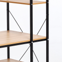 Escritorio con estantería de acero y madera 120x60  Empire diseño minimalista Rebajas