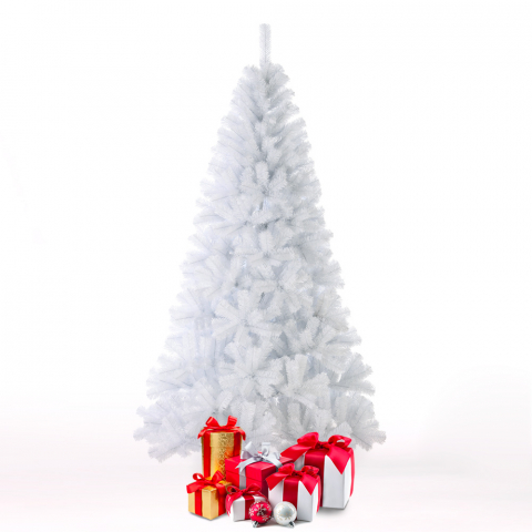 Árbol de Navidad Artificial Tradicional Blanco con soporte 210 cm Aspen Promoción
