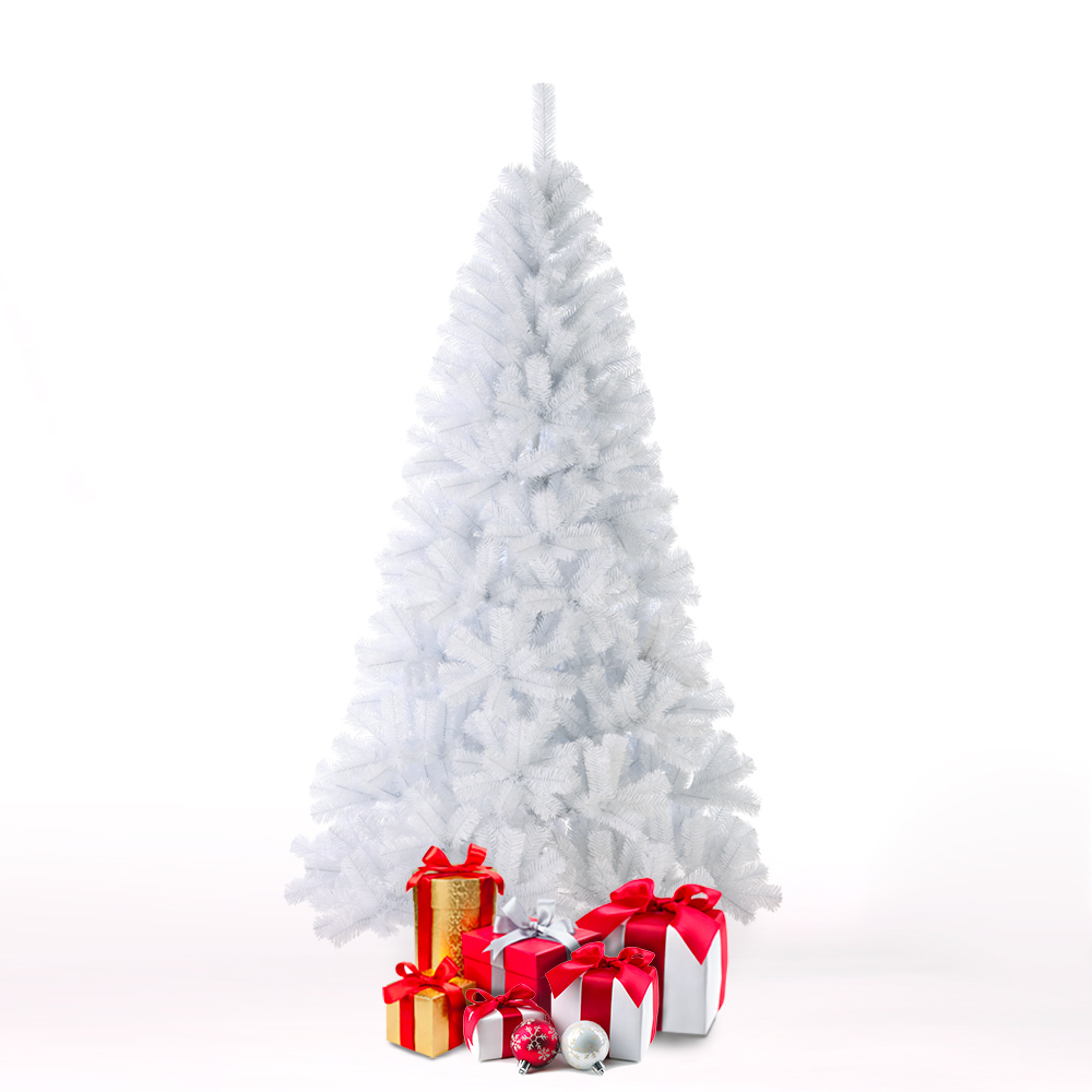 Árbol de navidad artificial blanco 180 cm diseño clásico tradicional Gstaad
