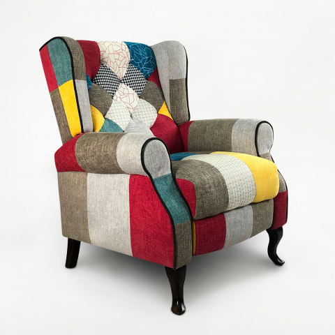 Sillón relax reclinable patchwork bergère de diseño moderno Throne Promoción