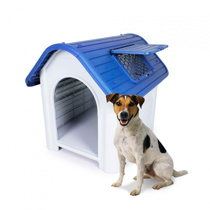 aniversario himno Nacional Corrección Ollie Caseta para perros en plástico pequeño tamaño mediano interior  exterior