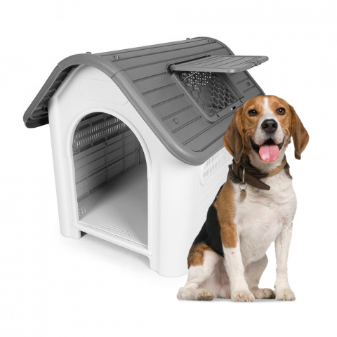 Caseta para perros medianos en plástico exterior interior Bella
