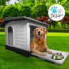 Caseta de jardín para perros medianos-grandes en plataforma de plástico Bijoux Stock