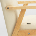 Sillón relax de diseño vintage de madera con reposabrazos Uteplass 