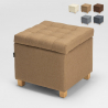 Puff contenedor con cojines cubiertos en tela acolchada Coffree Descueto