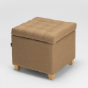 Puff contenedor con cojines cubiertos en tela acolchada Coffree 