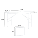 Set de mesa rectangular de 120x60 con 4 sillas plegables para camping y jardín Hood Características