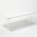 Conjunto de mesa rectangular de 200x90 con 8 sillas plegables para jardín Davos Oferta