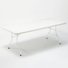Conjunto de mesa rectangular de 200x90 con 8 sillas plegables para jardín Davos Oferta
