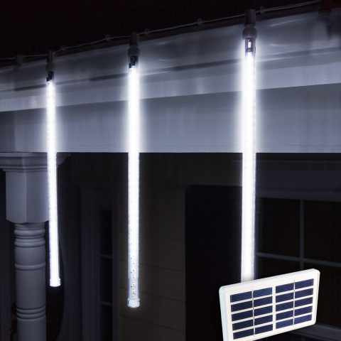 Luces de Navidad Exterior Led Energía Solar Batería Larga Duración Placa Solar 4 Carámbanos