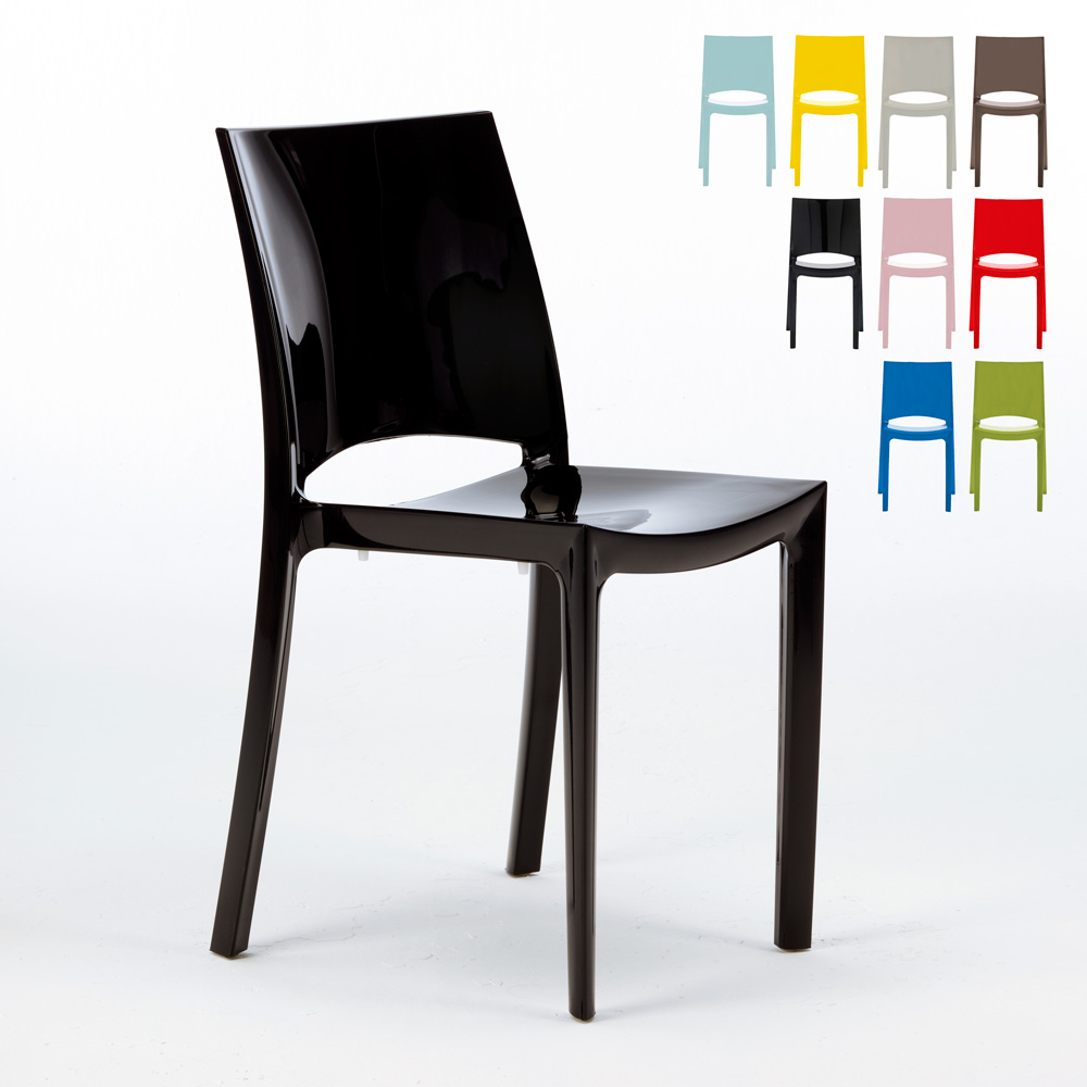 Silla De Cocina Y Bar Lúcida Grand Soleil Sunshine Diseño Moderno En Polipropileno