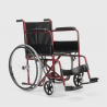 Silla de ruedas ortopédica plegable de cuero de imitación discapacitados y ancianos Violet 