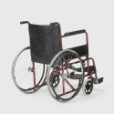 Silla de ruedas ortopédica plegable de cuero de imitación discapacitados y ancianos Violet 