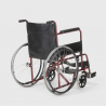 Silla de ruedas ortopédica plegable de cuero de imitación discapacitados y ancianos Violet 