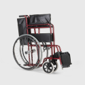Silla de ruedas ortopédica plegable de cuero de imitación discapacitados y ancianos Violet 