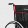 Silla de ruedas ortopédica plegable de cuero de imitación discapacitados y ancianos Violet 