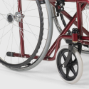 Silla de ruedas ortopédica plegable de cuero de imitación discapacitados y ancianos Violet 