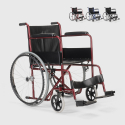 Silla de ruedas ortopédica plegable de cuero de imitación discapacitados y ancianos Violet Oferta