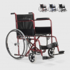 Silla de ruedas ortopédica plegable de cuero de imitación discapacitados y ancianos Violet Oferta
