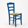 Silla Comedor Rústica Madera Asiento Artesanal Para Cocina Bar y Taberna Paesana 