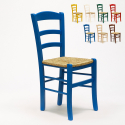 Silla Comedor Rústica Madera Asiento Artesanal Para Cocina Bar y Taberna Paesana 