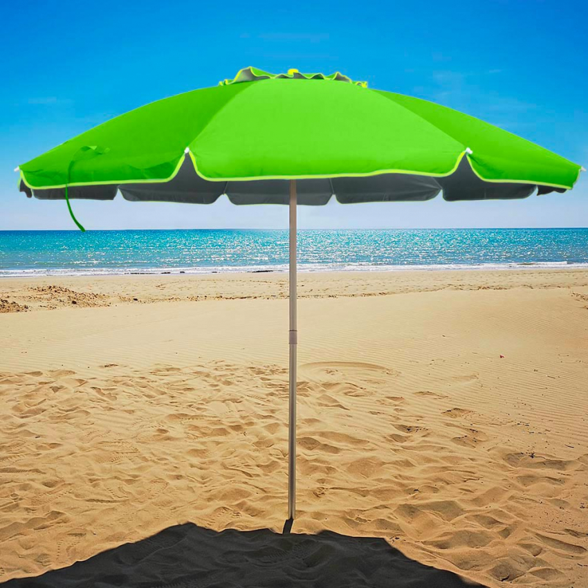  Sombrilla de playa Roma antiviento protección UV y aluminio de 240 cm Stock 