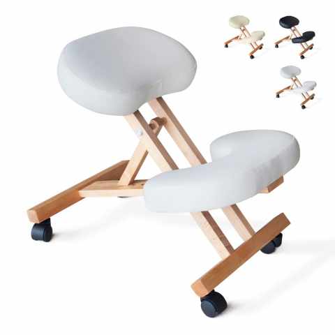 Silla ergonómica postural de rodillas para oficina modelo sueco madera Balancewood Promoción