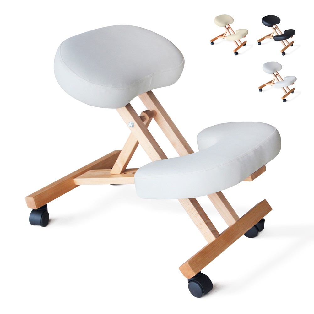 Silla ergonómica postural de rodillas para oficina modelo sueco madera Balancewood