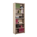 Librería en madera efecto roble de diseño clásico con 6 estantes Virginia Oferta