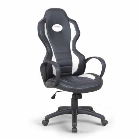 Sillón de oficina racing deportivo videojuegos cuero polipiel ergonómico F1