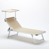 Tumbona de Aluminio para Playa con Toldo Ajustable Nettuno 