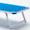2 Tumbonas de Aluminio para Playa con Toldo Ajustable Nettuno 