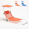 Tumbona playa aluminio ruedas hamaca silla toldo plegable Banana Promoción