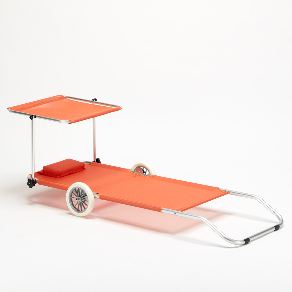 Tumbona playa aluminio ruedas hamaca silla toldo plegable Banana