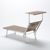 2 Tumbonas plegables de aluminio con parasol para playa - Santorini Limited Edition 