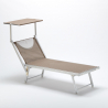 2 Tumbonas plegables de aluminio con parasol para playa - Santorini Limited Edition 