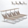 4 Tumbonas plegables de playa en aluminio Santorini Limited Edition Modelo
