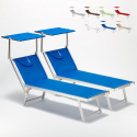 2 Tumbonas plegables de playa en aluminio Santorini Promoción